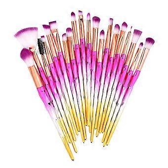 Cosmetic Brush 20Pcs Makeup Brushes Set for Makeup with Gradient Pink Silver