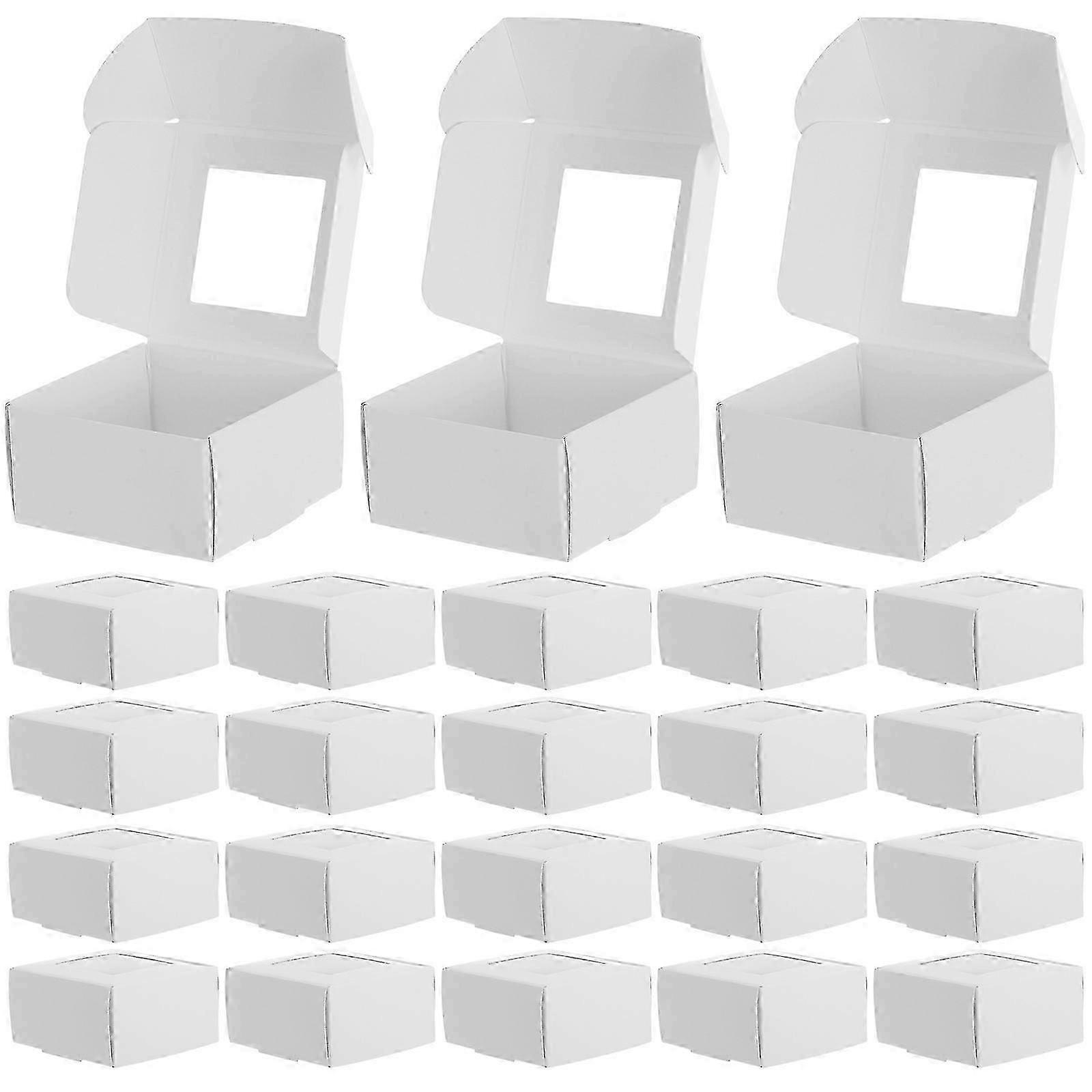 Paper Packaging Box for Soap with Transparent Window 50Pcs White Boxes