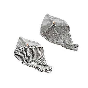 Fast Drying Hair Cap Bamboo Charcoal Fiber for Women 2Pcs Package