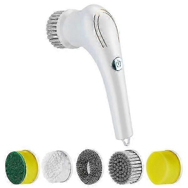 Electric cleaning brush, white plastic model, USB charging