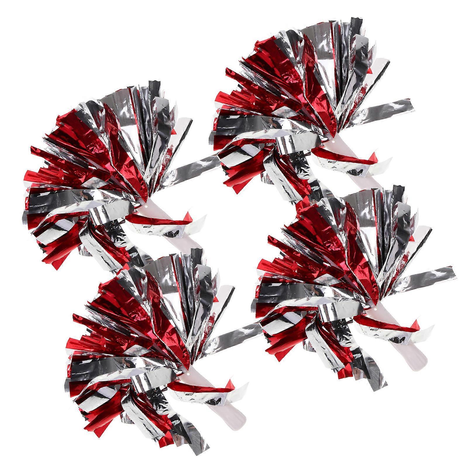 Pompons de cheerleading, ensemble de 4 pompons avec poignées