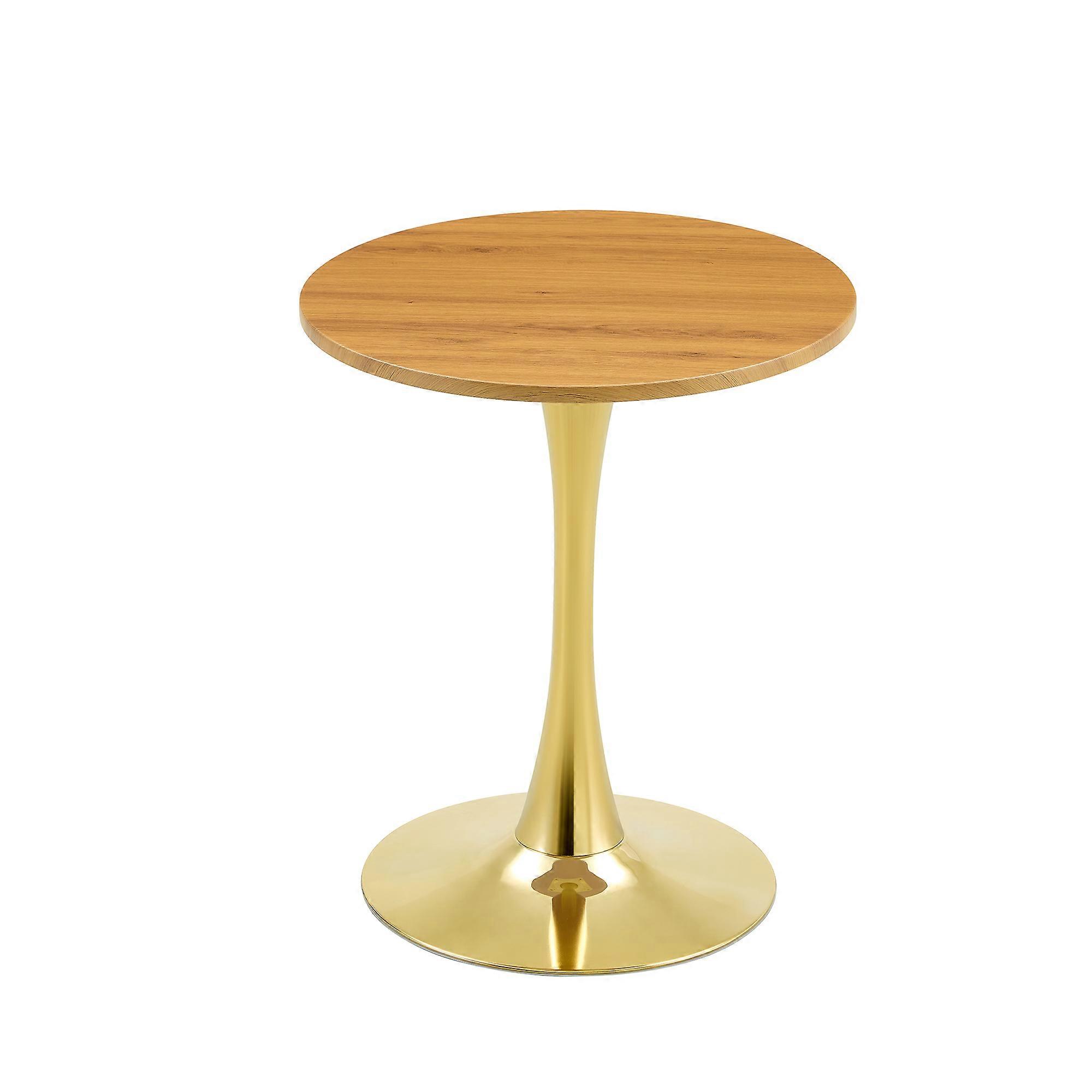 Round Dining Table 60cm, MDF Wood Effect Bistro Table For Small Kitchen