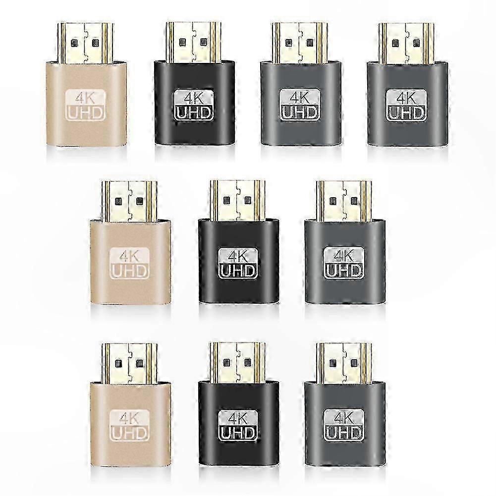 10Pcs HDMI Virtual Display Adapter 4K Dummy Plug Headless Ghost Emulator Lock Plate