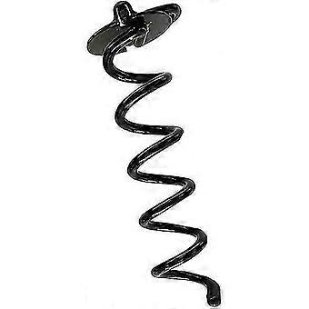 SLKXV Estaca espiral de aço galvanizado para fixação de tendas de trampolim, 28 cm, preta