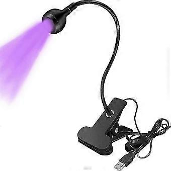 3w Led Ultraviolet Licht Met 4 Dimbare Helderheid Flexibele Zwanenhals Lamp Usb-powered Uv Gel Curing Lamp voor Fluorescerende Verf Led Bureau Licht Clamp