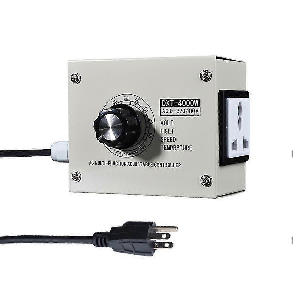 Adjustable Voltage Regulator 4000W SCR Adjustable Dimmer Speed Temperature Stepless Variable Speed Belt US Plug
