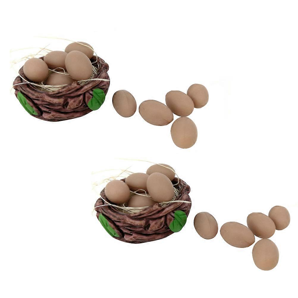 Mini Egg Nest Model 2Sets DIY Accessory for Children Home Decor