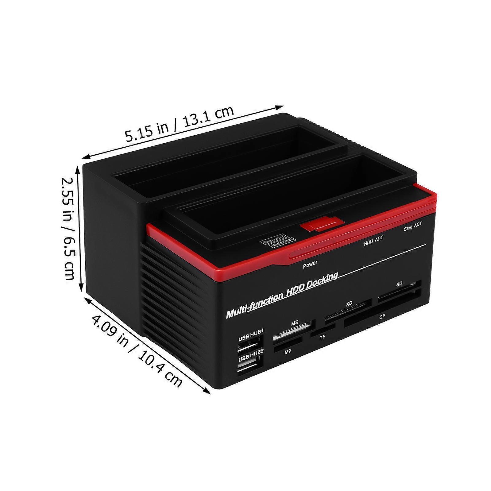 Multifunctional Hard Disk Base Two Position Hard Disk Base Cards Reader UK Plug
