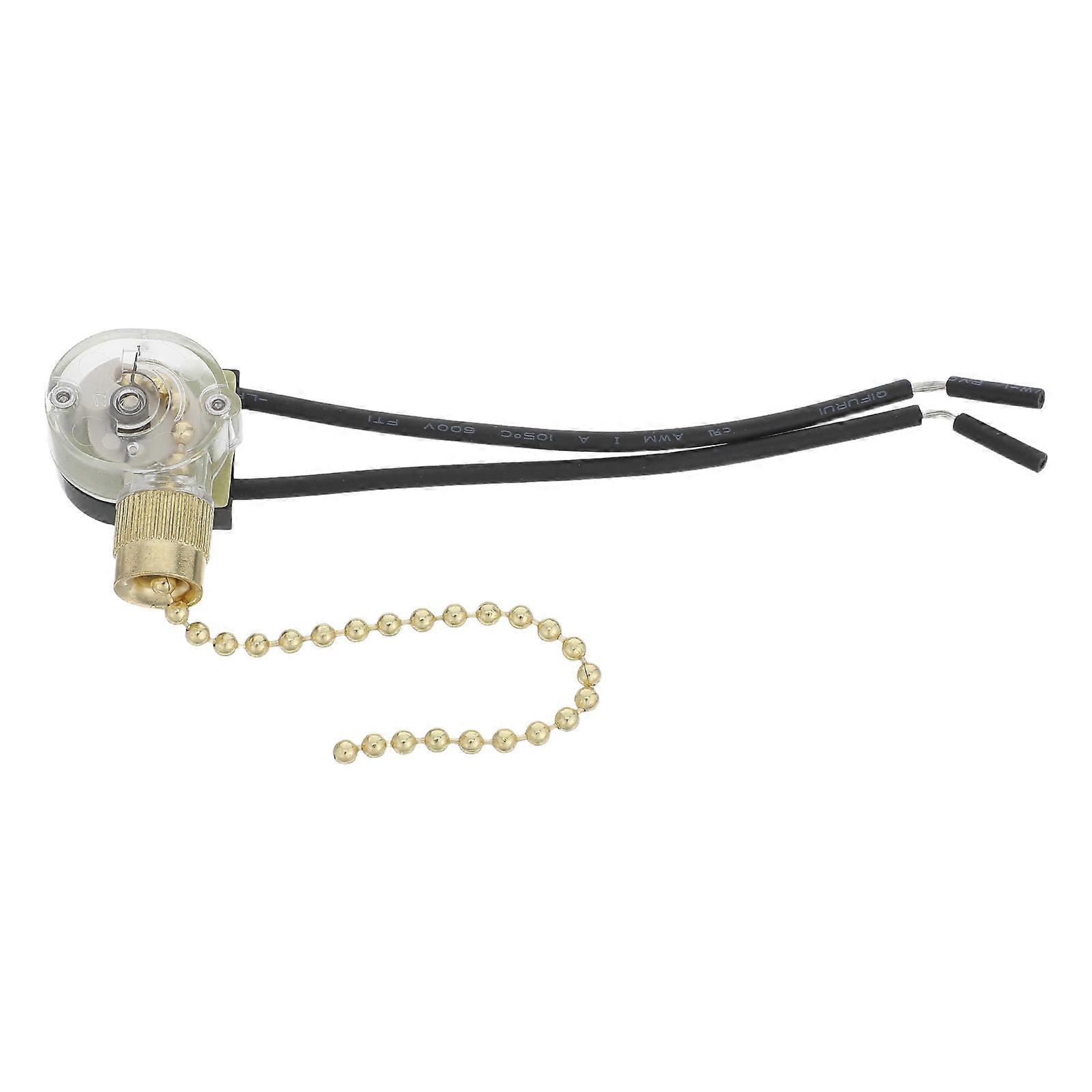 Fan Switch Pull Chain Ceiling Fan Light Lamp Replacement Pull Chain Switch Golden