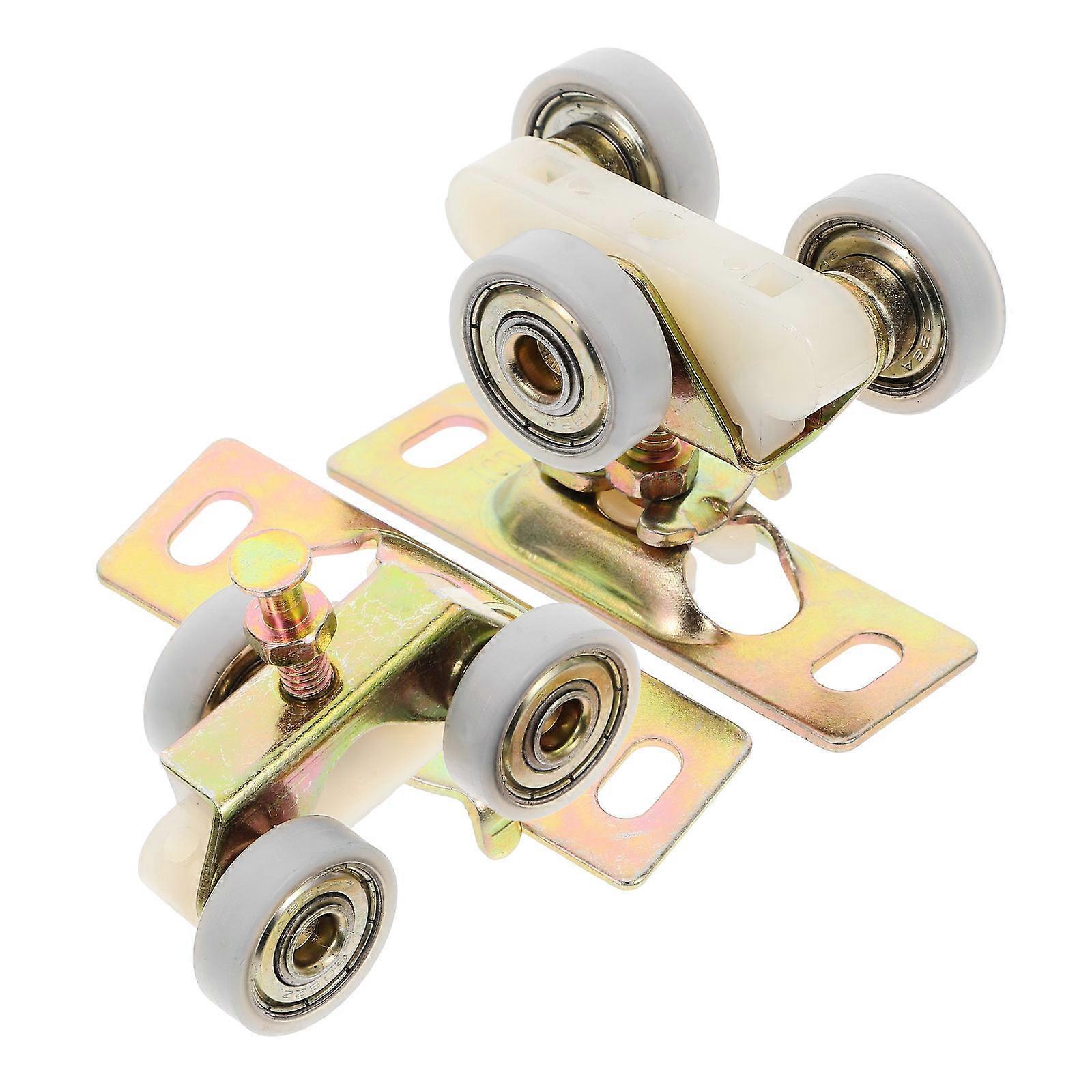 2Pcs Door Roller Three Bearing Roller Assembly Window Door Roller Replacement
