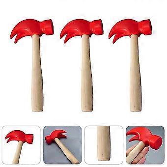 Wooden Hammer Toy for Kids Playing Use Made from Durable Synthetic Material Red Color 3Pcs