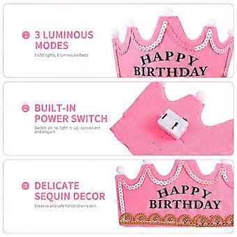 Accessorio per capelli per bambini, fascia per capelli per il trucco, fasce rosa, copricapo per bambina, LED, compleanno, signorina