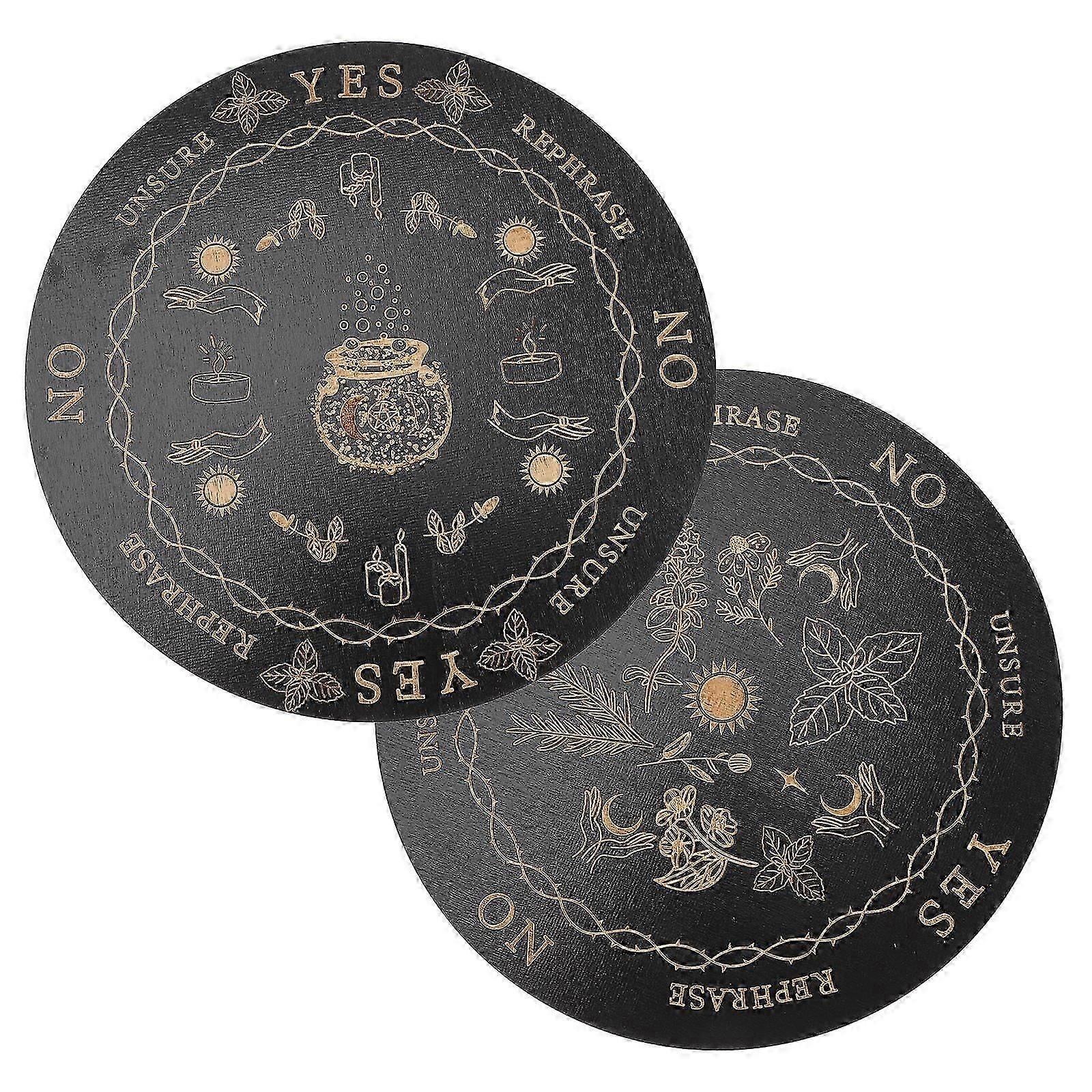 Black Wooden Pendulum Board Durable Divination Prop for Decor 2Pcs