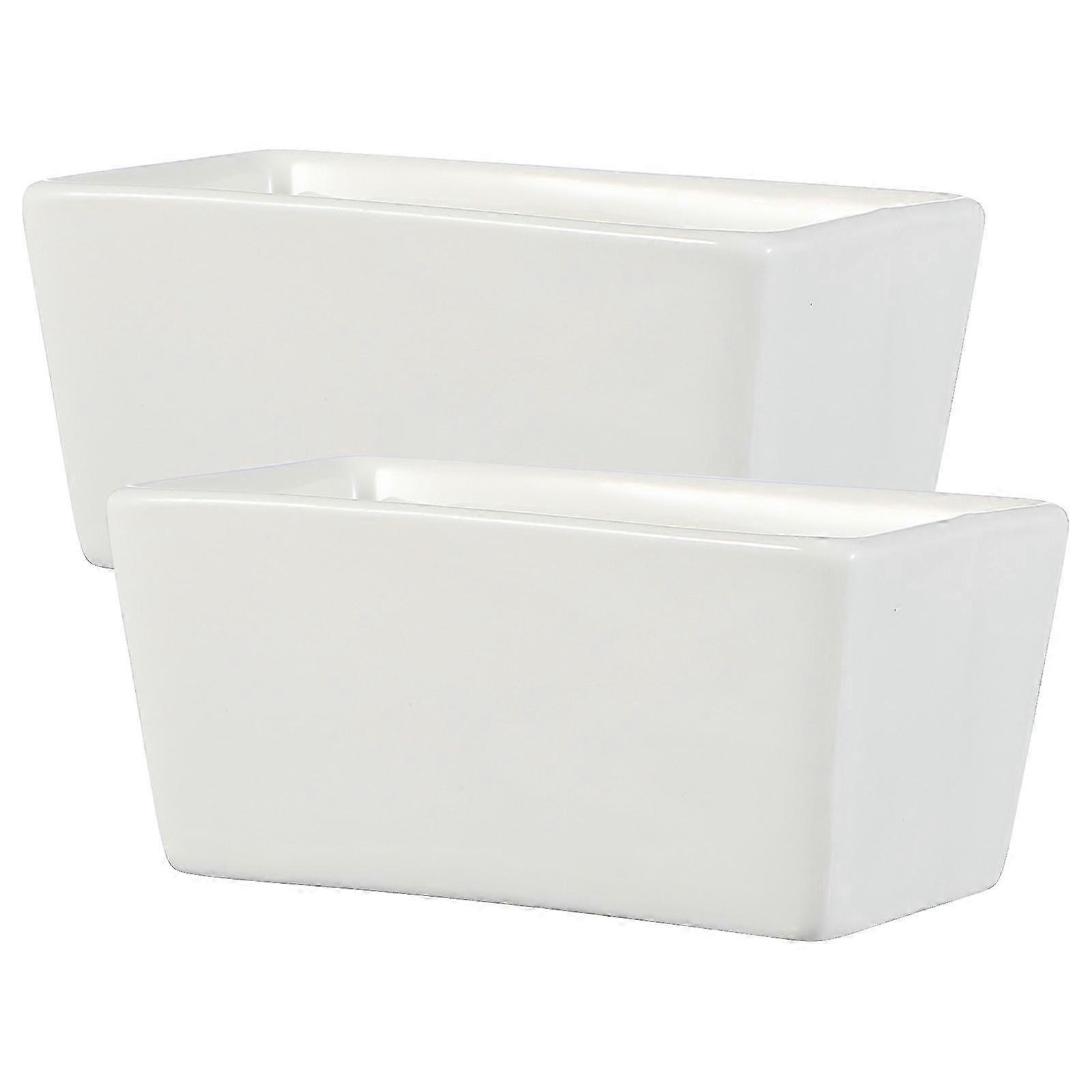 2 Pcs Ceramic Sugar Bowls Flat Bottom Rectangular Sugar Jars Containers compatible with Cafe Home Kitchen