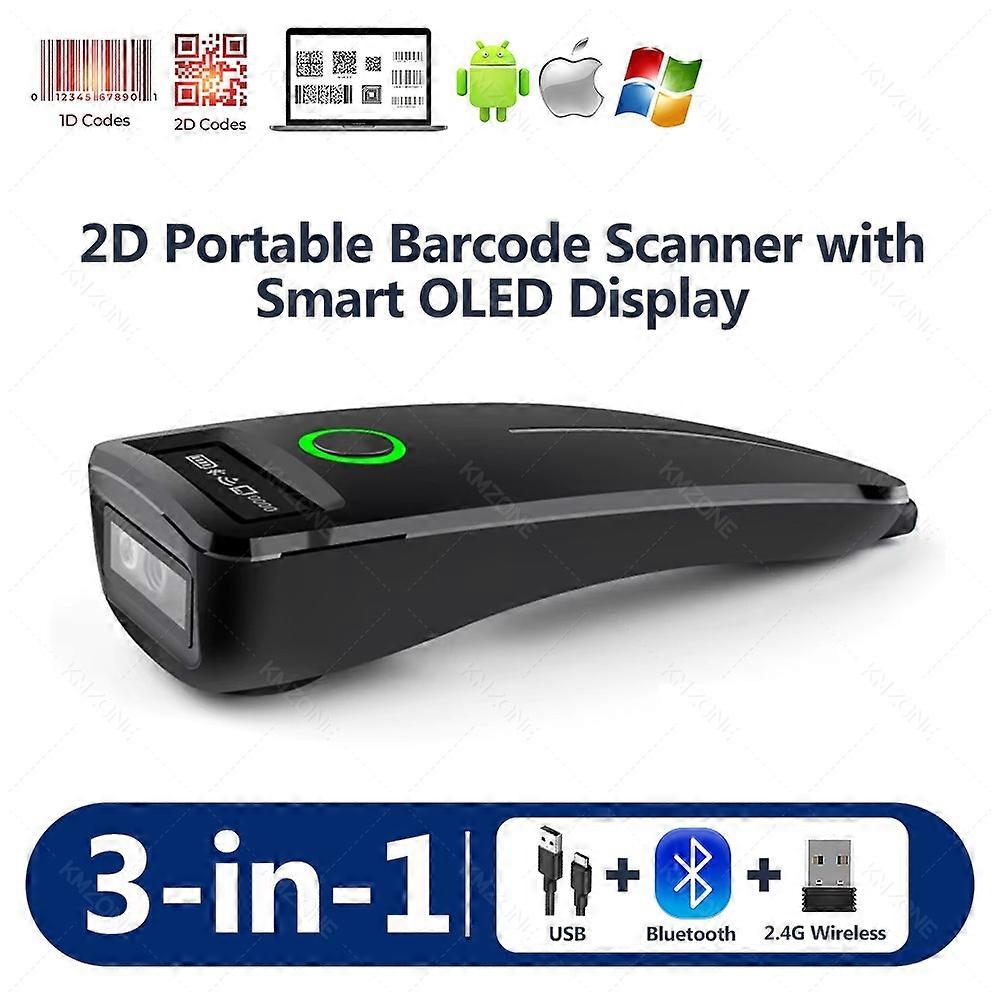 2D Barcode Scanner, Tri-Mode USB 2.4G, 80m Range, QR Data Matrix(2D Scanner)