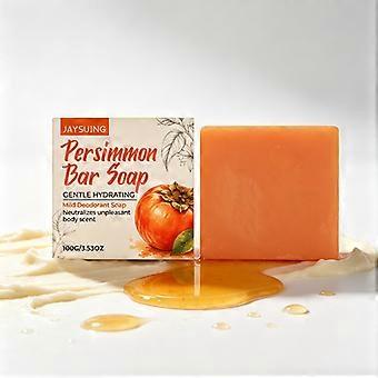 Natural Persimmon Soap Bar, Gentle Deodorizing Body Soap, Hydrating Cleansing Bar for Fresh Skin Care, Women Men Daily Bath