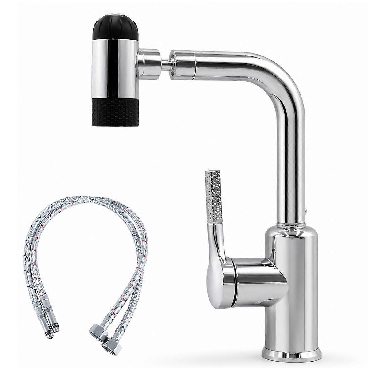 Chrome Basin Tap with 360 Rotation,Four Water Flow Modes