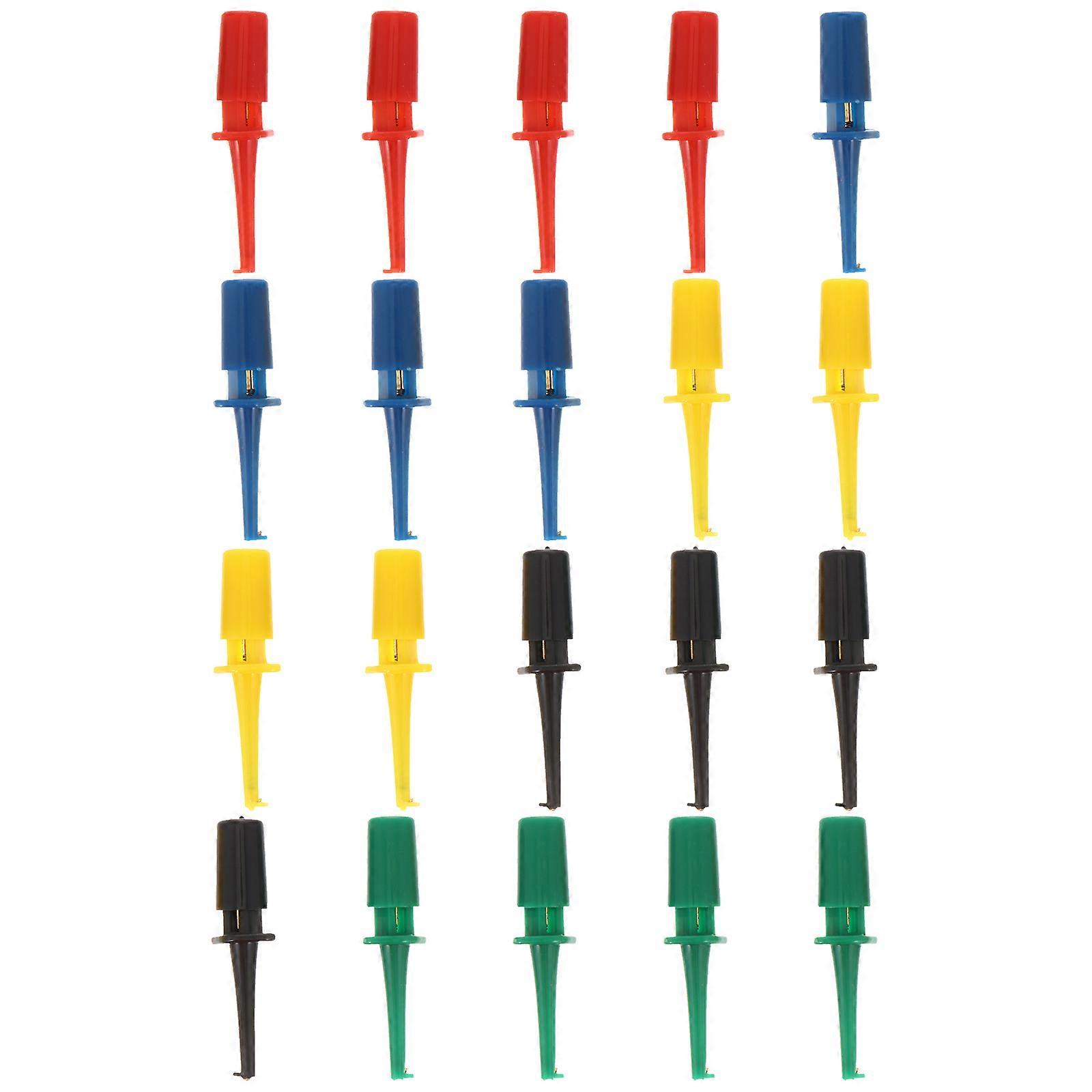 Multimeter Test Clip Hook for Electrical Testing 20Pcs Assorted Color Plastic