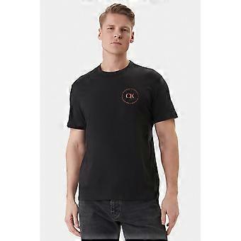 Men's Calvin Klein Jeans | Lv04rf801g Circular Print Logo Crew Cotton Half-sleeve T-shirt