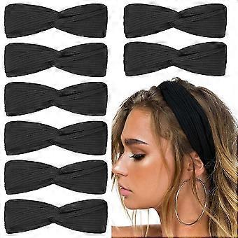 Fashion Boho Style Women Yoga Headwrap, Comfortable Breathable Non Slip Stretchy Knotted Headbands with Top Twist Knot Detail