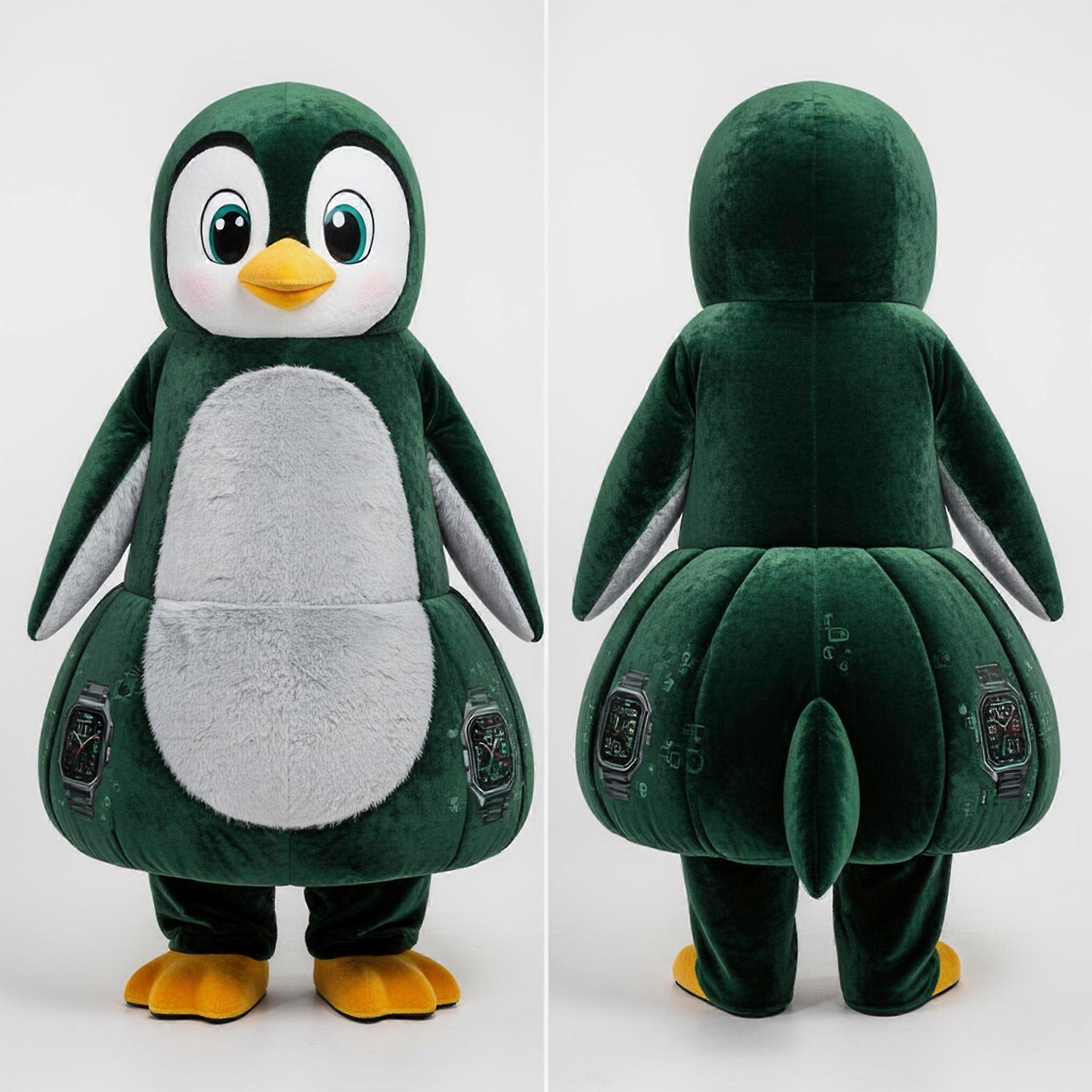 MASTICOT Velvety Forest Green Penguin Mascot