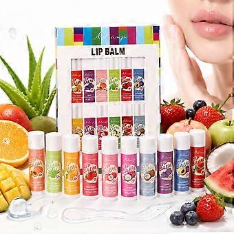 12er-Pack fruchtiger Lippenbalsam, feuchtigkeitsspendende Lippenpflege mit Fruchtgeschmack, nährendes Lippenbalsam-Geschenkset für trockene Lippen, tägliche Feuchtigkeitspflege & Schönheitsgeschenk