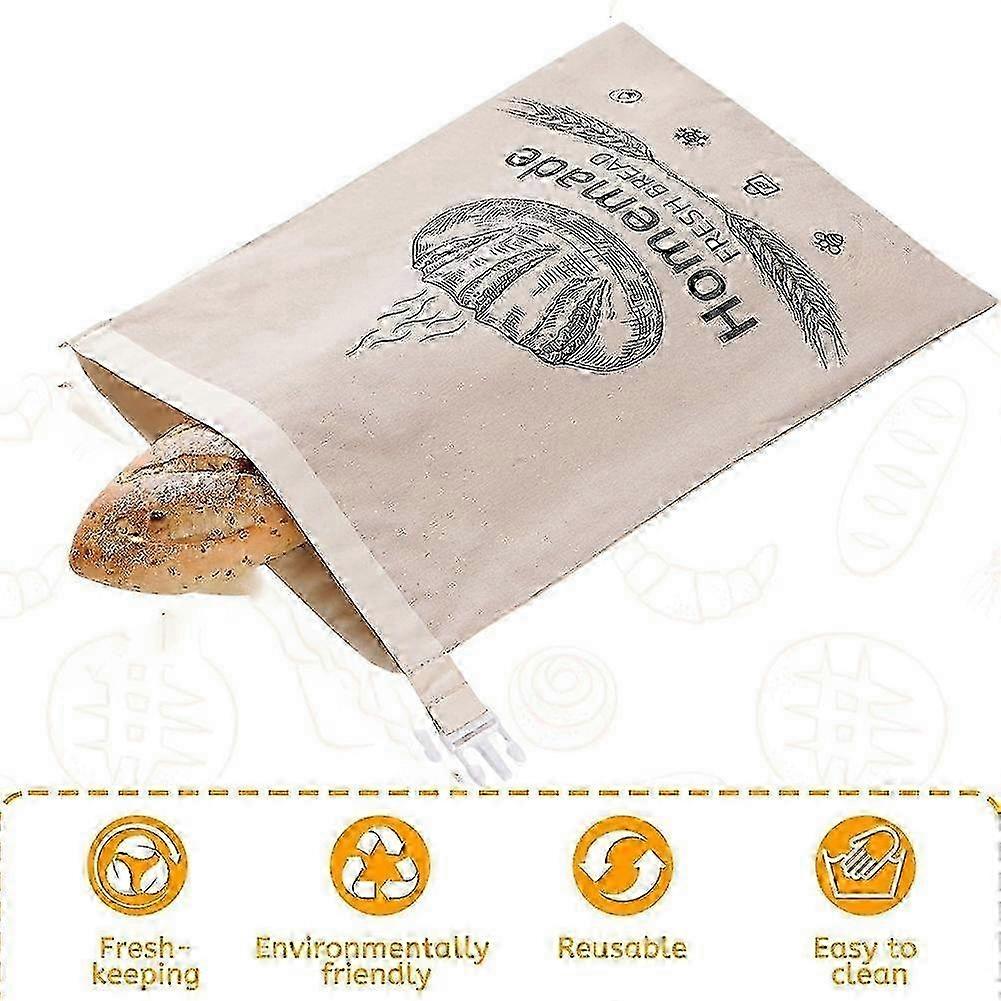 Beeswax Linen Bread Bag Reusable