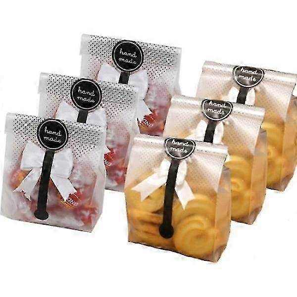 Flat Transparent Bakery Packaging Bag Dot Design