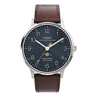 Timex Waterbury Classic Moon Phase 40mm klokke med lærreim TW2W75600