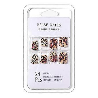 Nailart Patches Wearing Nails 24 kurze quadratische Fake Nails mit Jelly Glue Patches