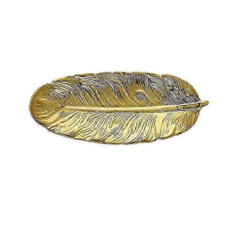 Gold-Finished Ceramic Serving Tray