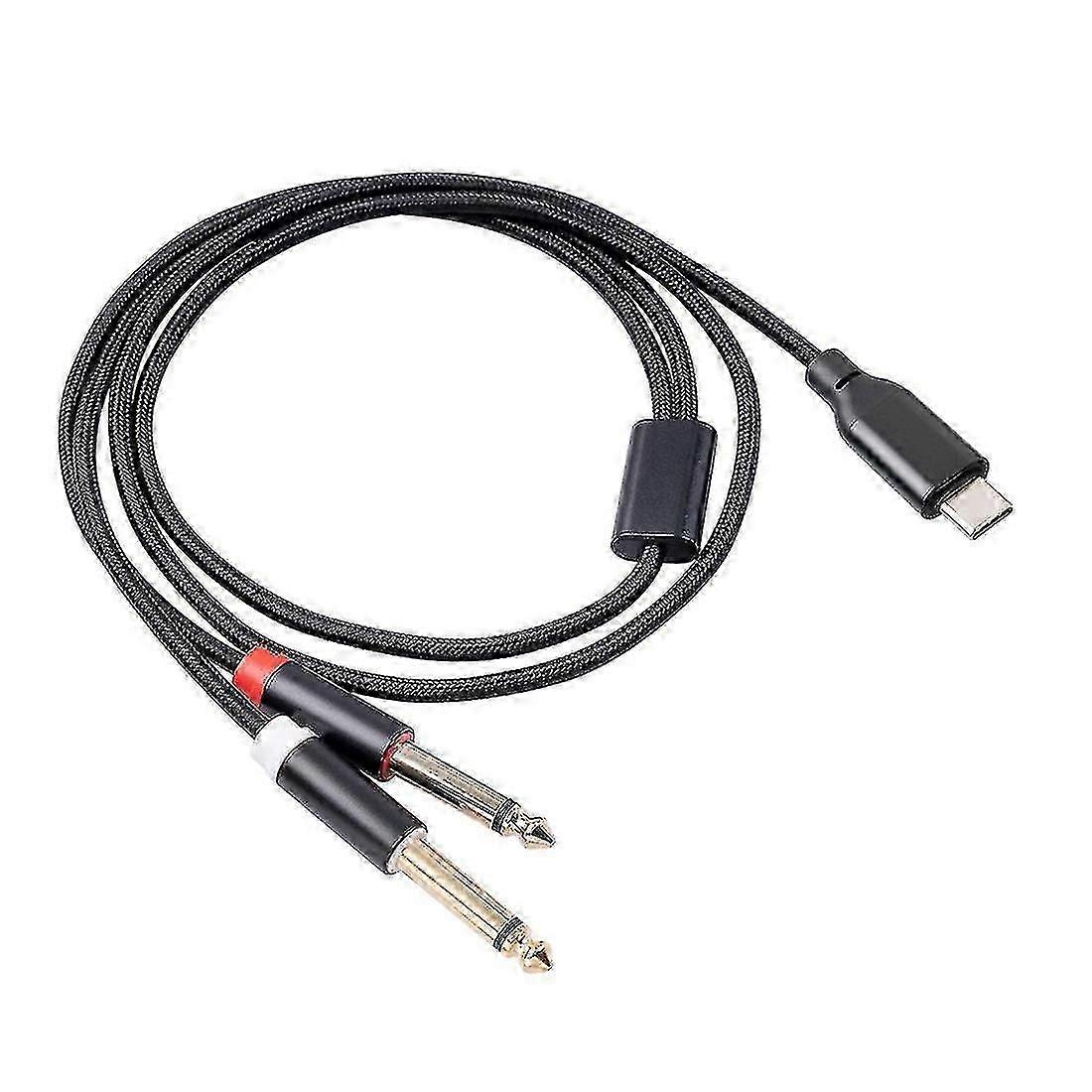 Dual 6.35mm USB-C Stereo Audio Cable