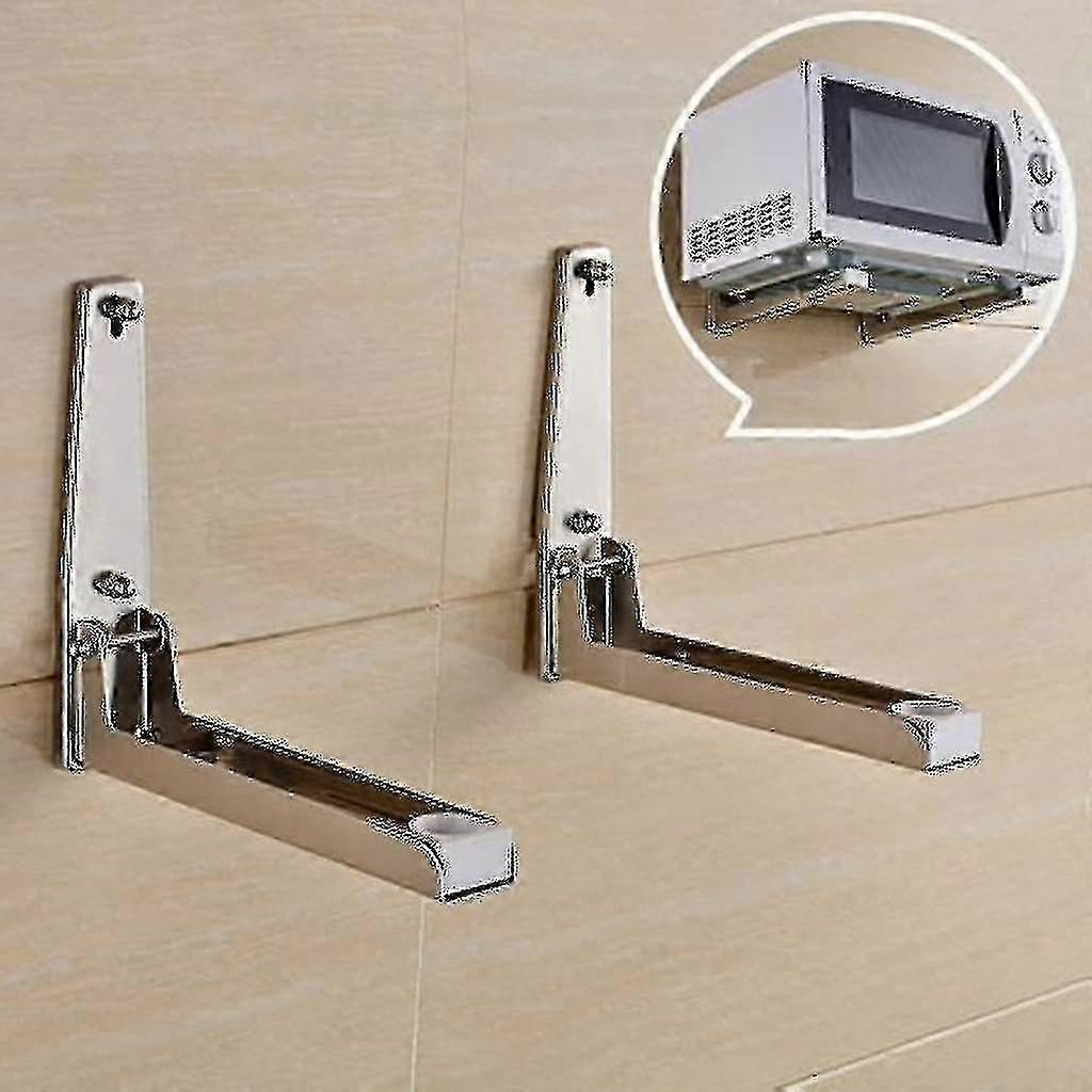 Wall-Mounted Microwave Shelf Bracket for Kitchen Use