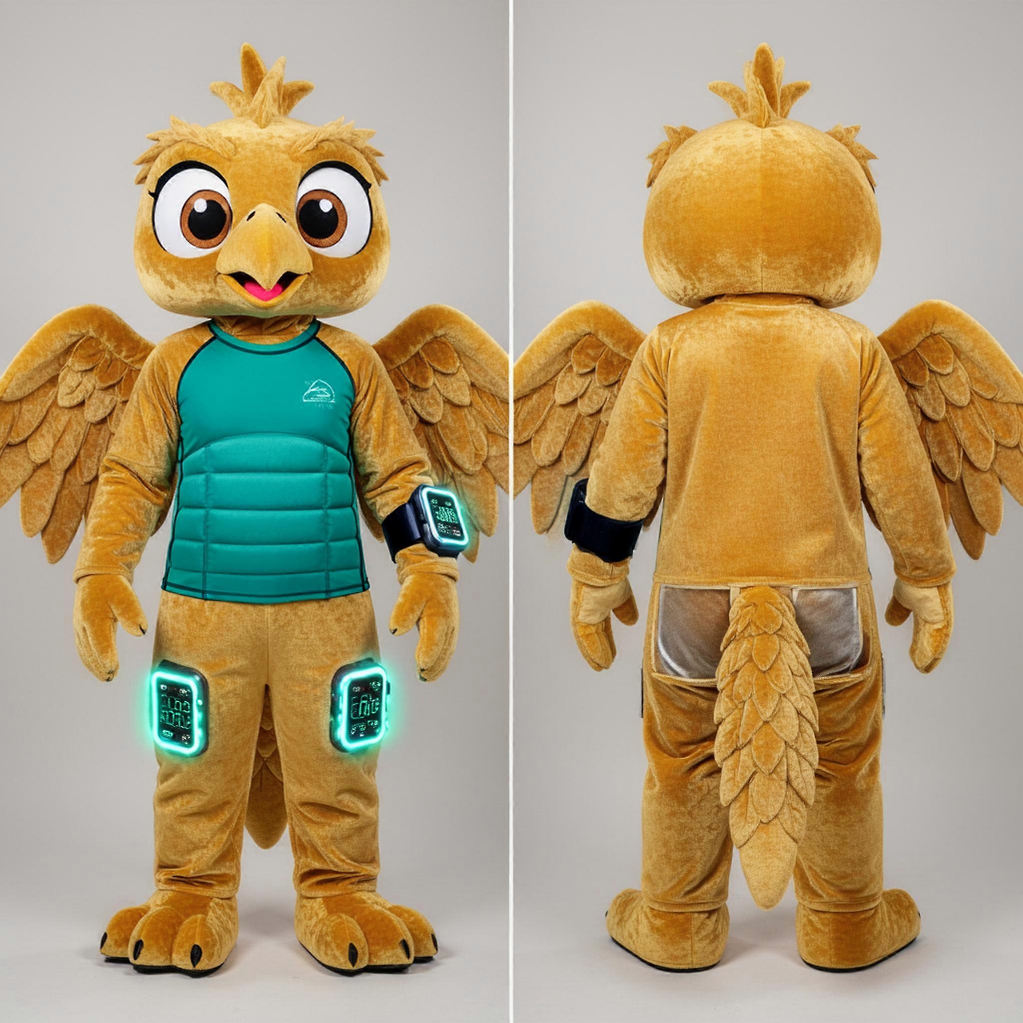 MASTICOT Golden Broad Winged Harpy Mascot