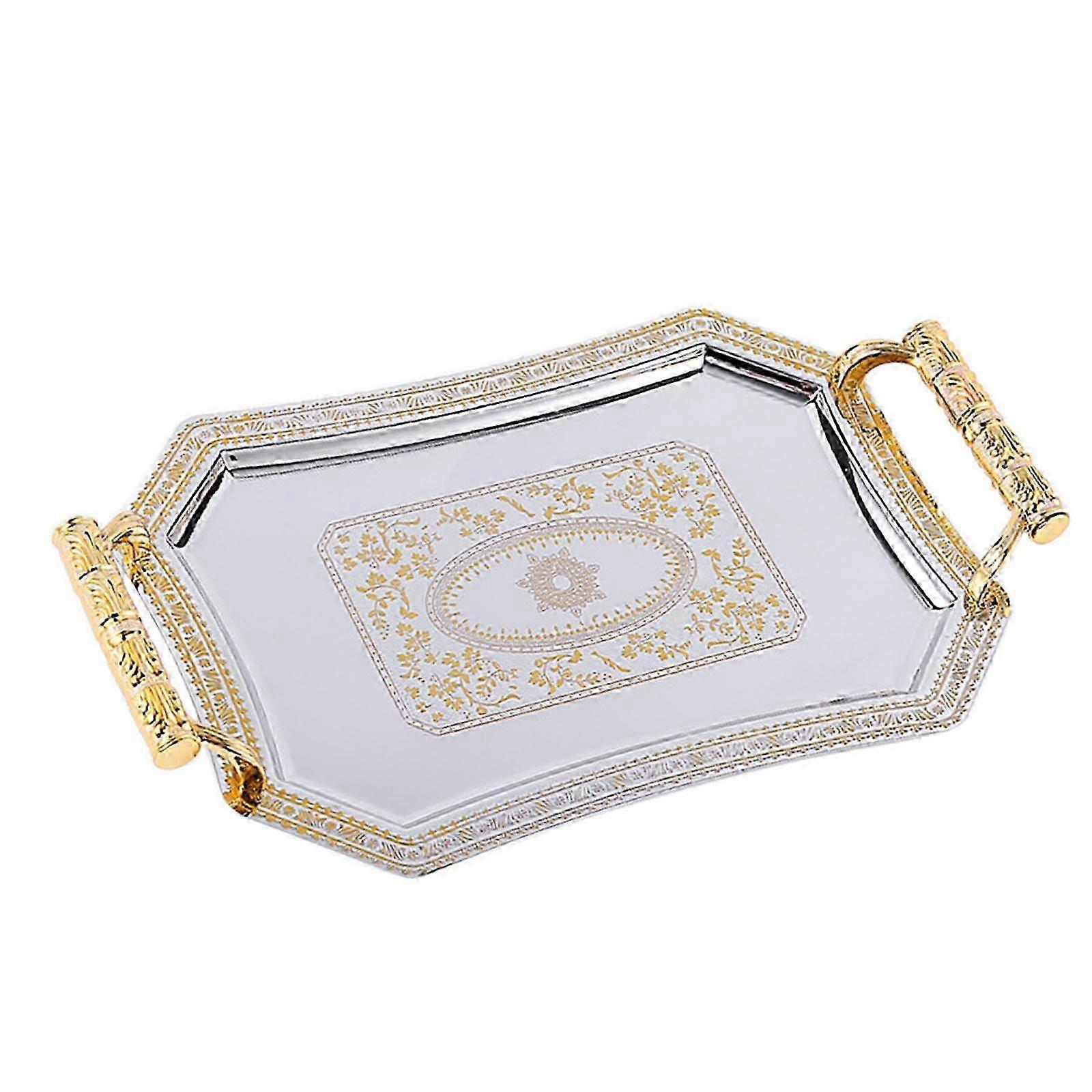 Minimalist Patterned Metal Serving Tray