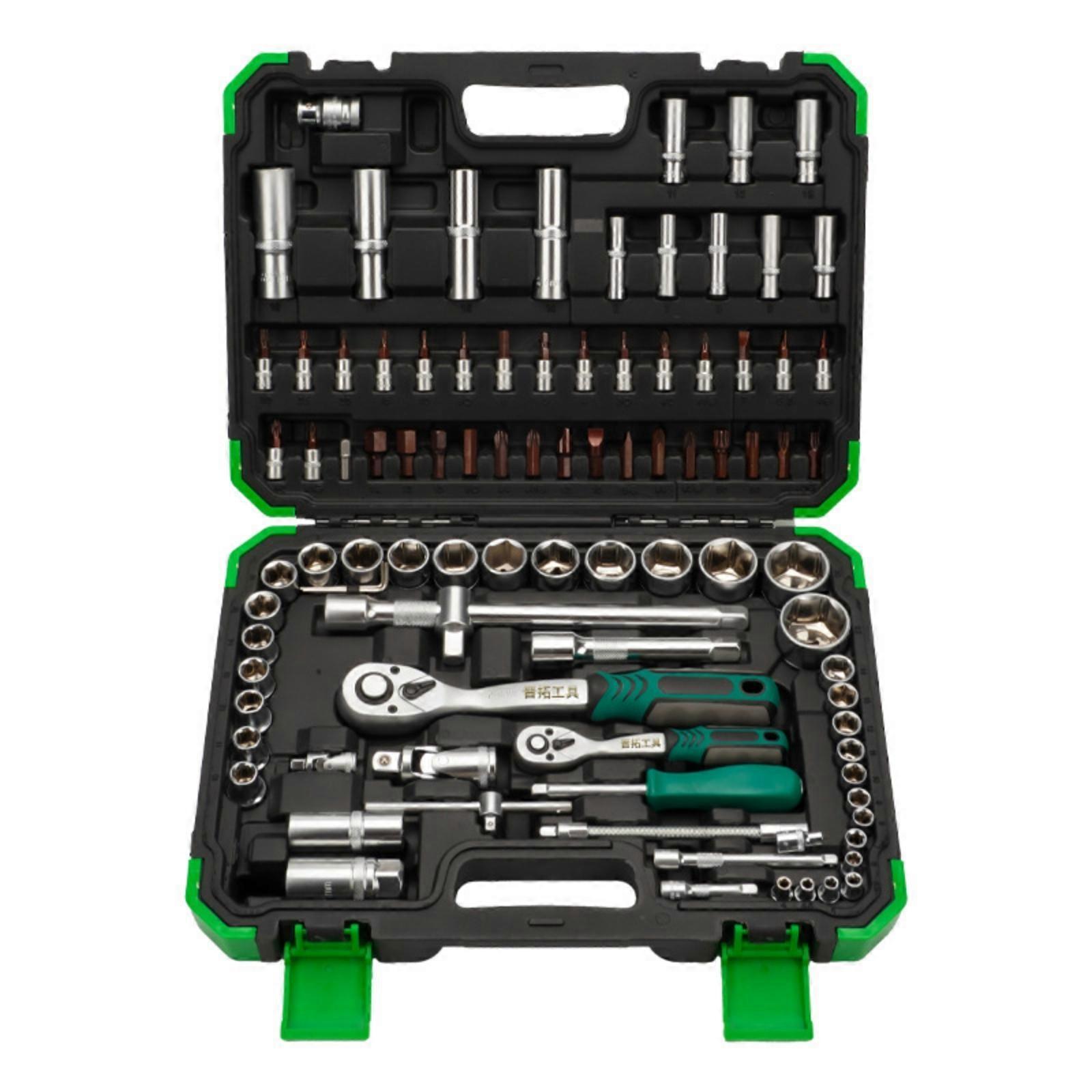 Socket and Wrench Set Rust-Resistant Mechanics Tool Set Quick Release for Garage