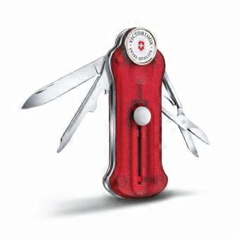 Multifunction Tool - Victorinox - Golf Tool - 10 Functions - Transparent Red - Golfer Accessory