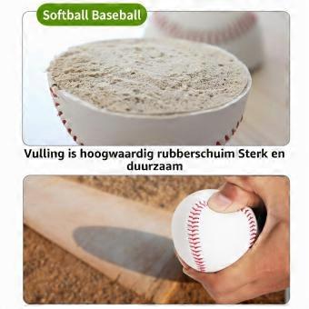 2 Stuks PU Softball Sport Honkbal Van Zacht Rundleer Voor Training