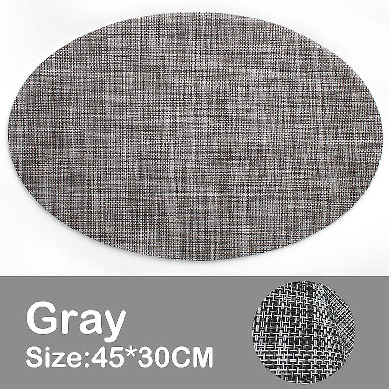 Pvc Forme ovale Table à manger Mat Isolation thermique Sets de table antidérapants Bol à disque