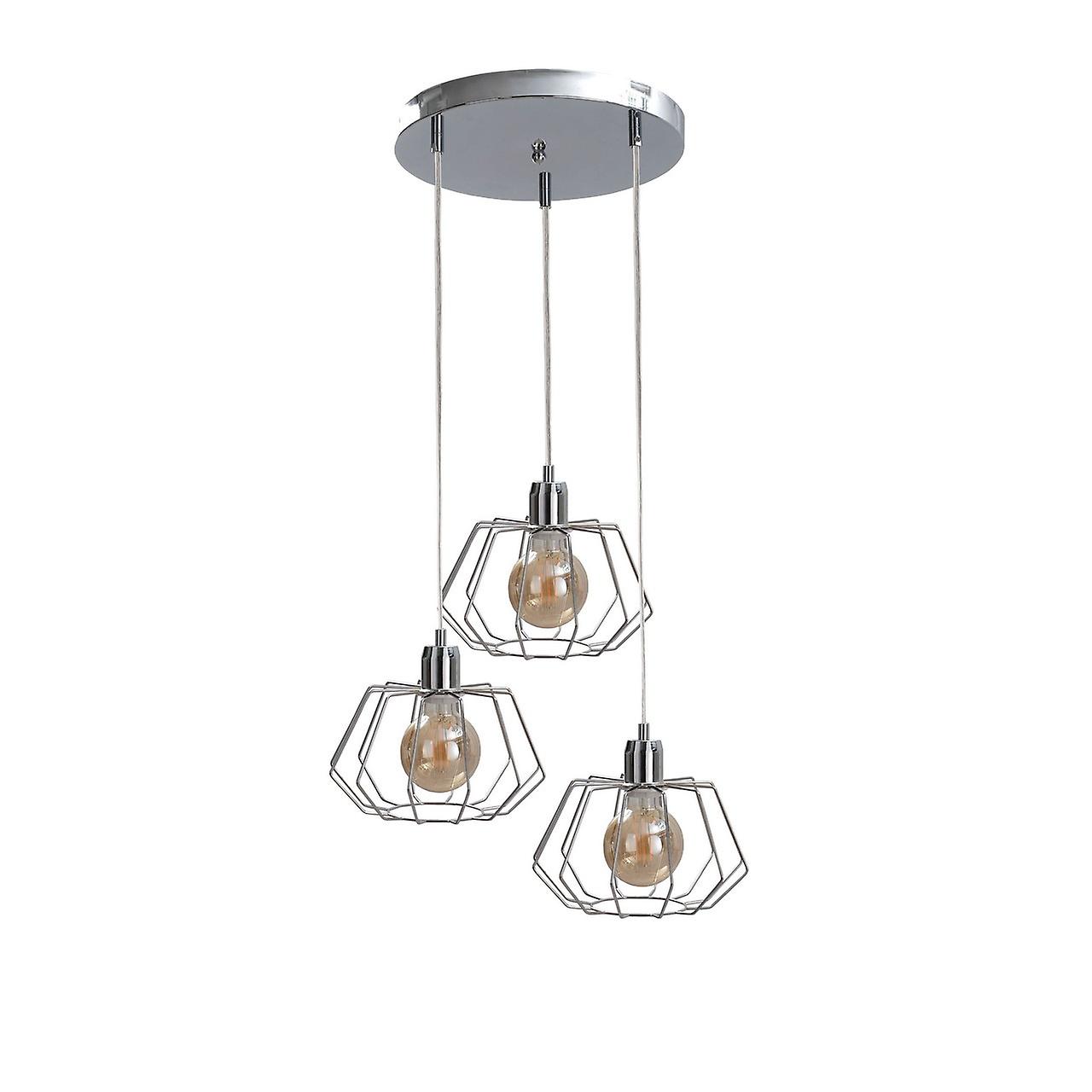 Luna Cluster Pendant Ceiling Light Silver, 32cm, 3x E27