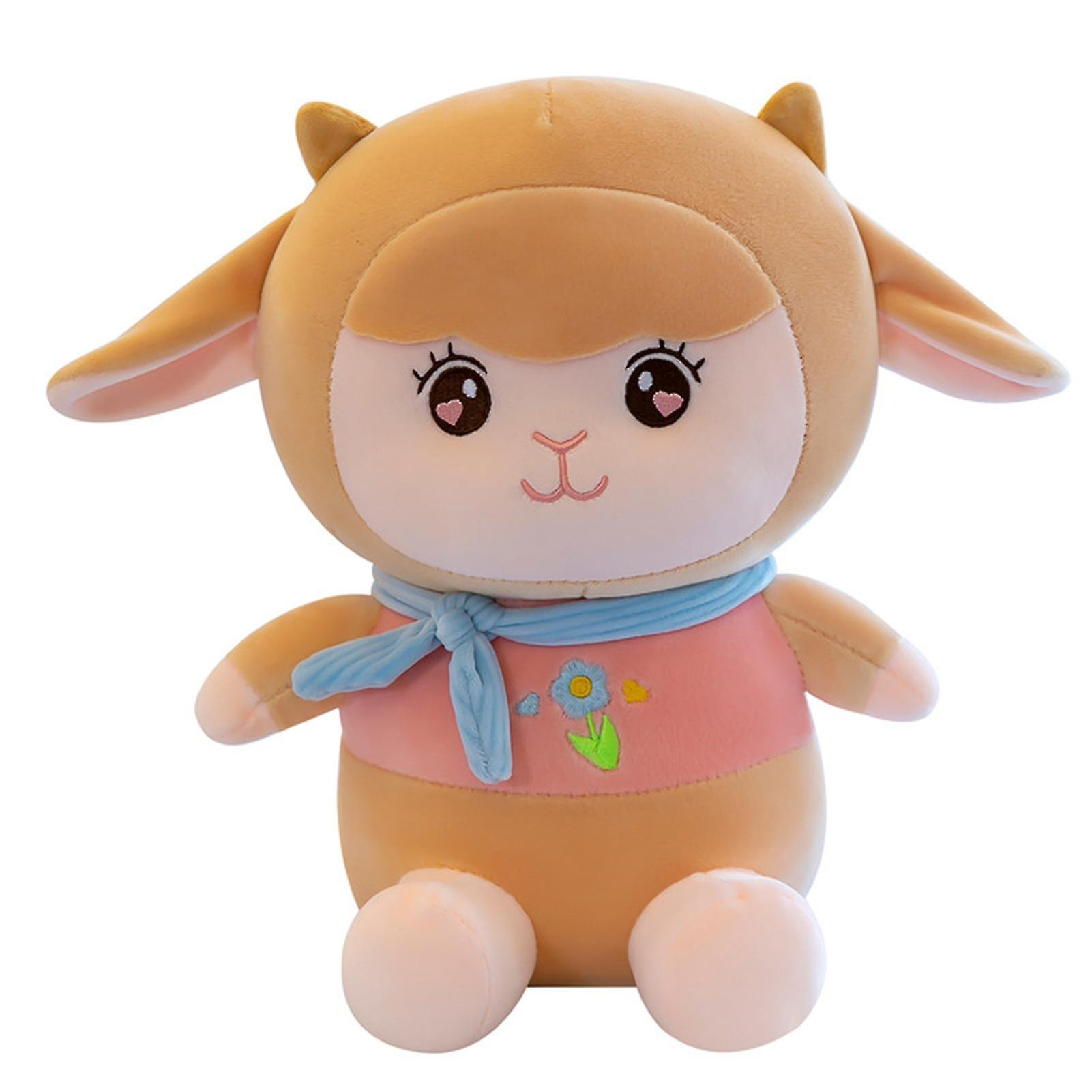 Super Cute Scarf Sheep Plush Toy Soft Stuffed Animals Throw Pillow For Children