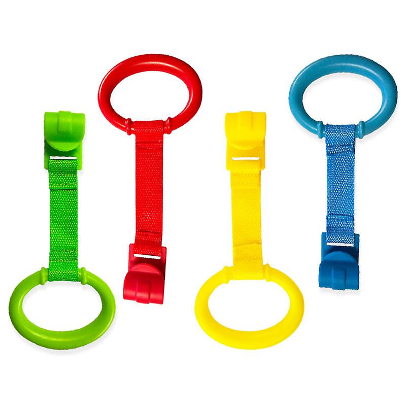 4pcs Crib Pull Ring, 4 Colors Crib Standing Pull Ring Crib Hanging Ring Walking Assistant Standing Pull Ring, Suitable For Infant Baby Toddler