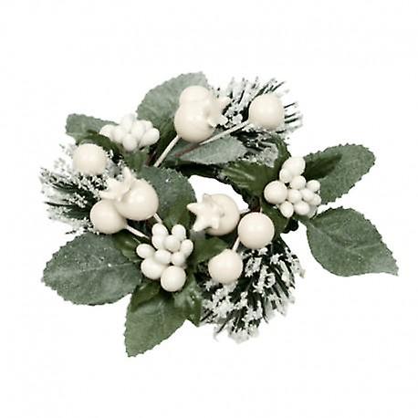 Light cuff Christmas for crown candles, green with berries and glitter