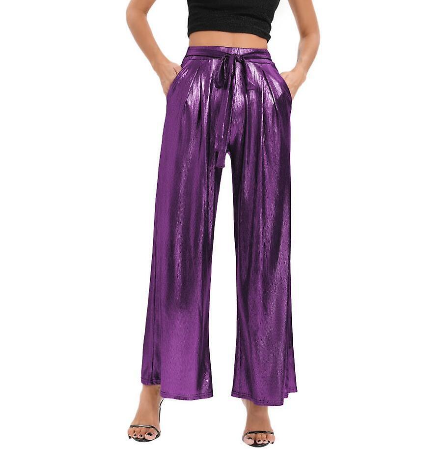 Women's Sparkly Glitter Wide Leg Pants