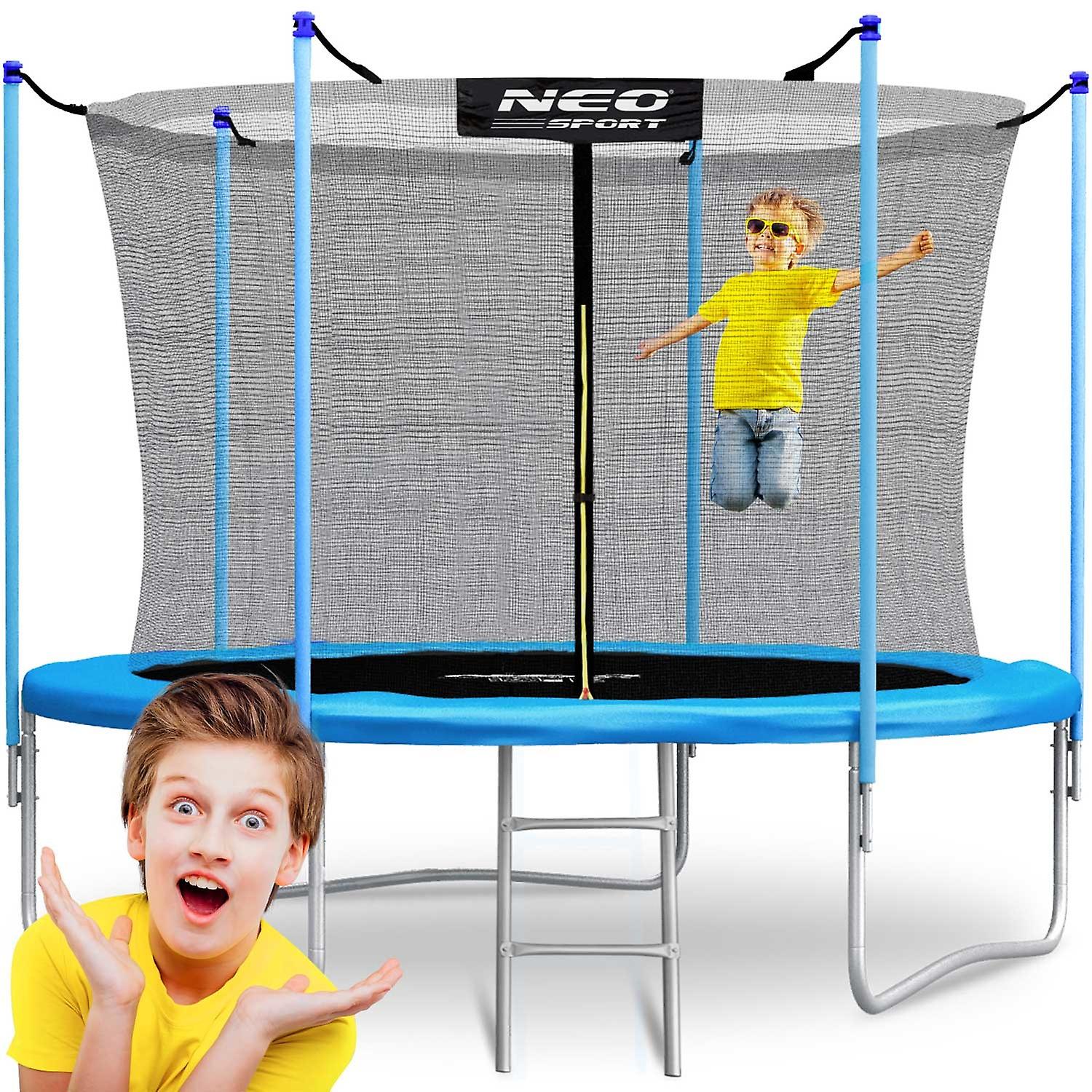 Trampoline - ø312cm - Max. 150 kg - incl. escalier métallique & filet