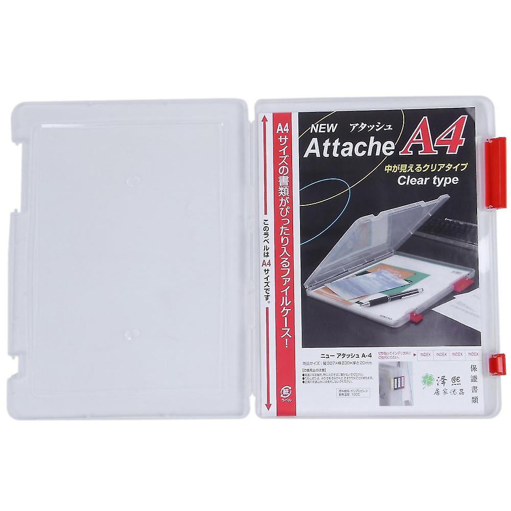 A4 Files Plastic Document Case Storage Box Holder Paper Office School Organizer Red