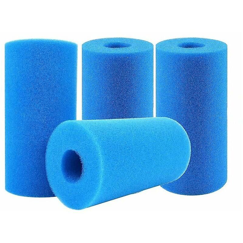 4 Pieces Filter Sponge,Pool Filter,Pool Filter Foam,Filter Sponge,Reusable and Washable Cartridge Filter Sponge,for Spa,Swimming Pool,Jacuzzi (Blue,1