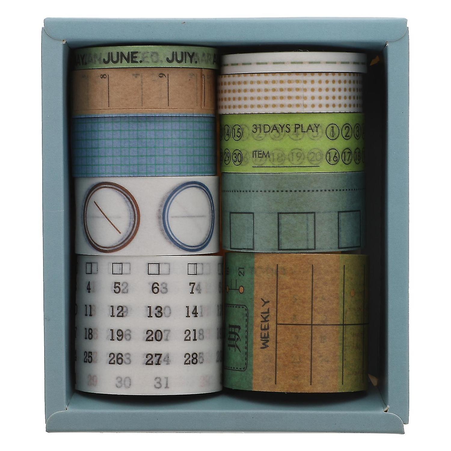 10 Rolls Of Self-adhesive Washi Tapes Diy Notebook Tapes Ornament Diy Washi Tapes