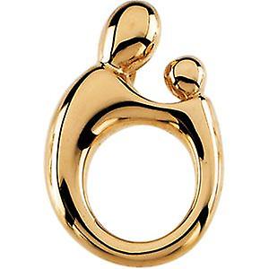 Collier pendentif solide en or jaune 14 carats Mother Lg. 20,5 x 13,5 mm - 2,5 grammes
