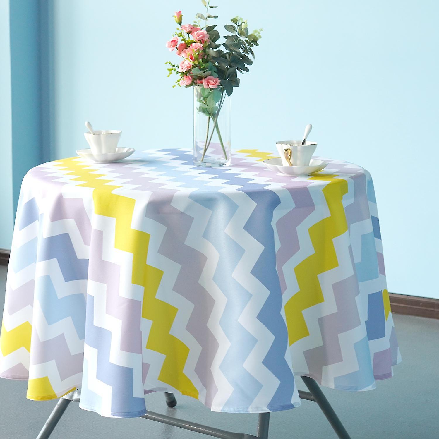 Rund tryckt duk för inredning